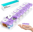 Odaro Erittäin suuri viikoittain pilleri Järjestäjä 2 Kertaa päivässä, Pill Box 7 Day Am Pm Hold Daily Medicine Vitamiini ja lisäravinteet - Violetti