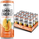 Optimum Nutrition Amino Energy Sparkling Hydration Drink, Electrolytes, Koffein, Aminosyror, BCAA, Sugar Free, Orange Blast, 12 Fl Oz, 12 Pack (Packaging May Vary)