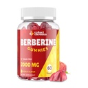 2000mg Berberiini Supplement Gummies - High Potency Berberine kanssa Ceylon kaneli Candy, Turmeeric, Magnesium, Kromi - Sokeriton, Vegan, ei-GMO, Gluteeniton - Persikka maku 60 Gummies - 1 pakkaus