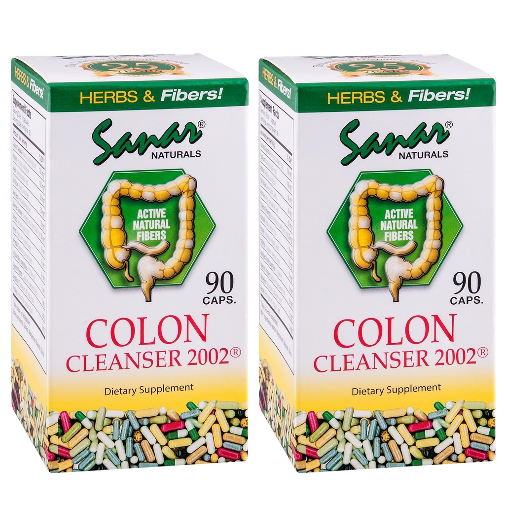 Sanar Naturals Colon Cleanser, 90 kapslar (2 Pack) - Dietary Fiber, Herbal och Probiotics Blend, Digestive Support, Colon Cleanse Supplement för kvinnor och män