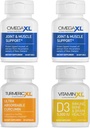 OmegaXL Immuuneja tukeva Bundle - (2) 60 Count + TurmericXL + VitamiiniXL D3 - tukemaan optimaalista immuuniterveyttä (Pack of 4)