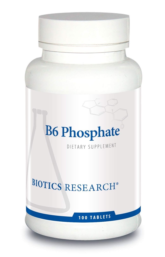 Biotics Research B6 Phosphate Biologically Active Form of Vitamin B6 (pyridoxal-5-fosfat), stöder immunfunktion, metabolism, kardiovaskulär hälsa 100 tabletter