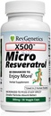 X500: Pure Resveratrol 500 mg - Pure Trans- Resveratrol - 30 kasvissyöjäkapselia - 500 mg per kapseli