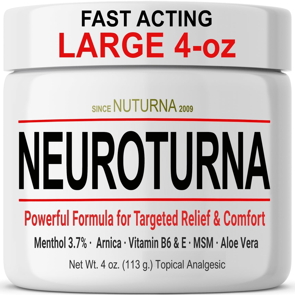 Neuropatia Nerve Relief Cream - nopea toiminta Max Relief jalat varpaat takaisin - Ultra Strength Mentol Arnica Aloe Vera MSM, rauhoittava Natural Nerve Comfort Relief, Paraben-vapaa 4 Oz