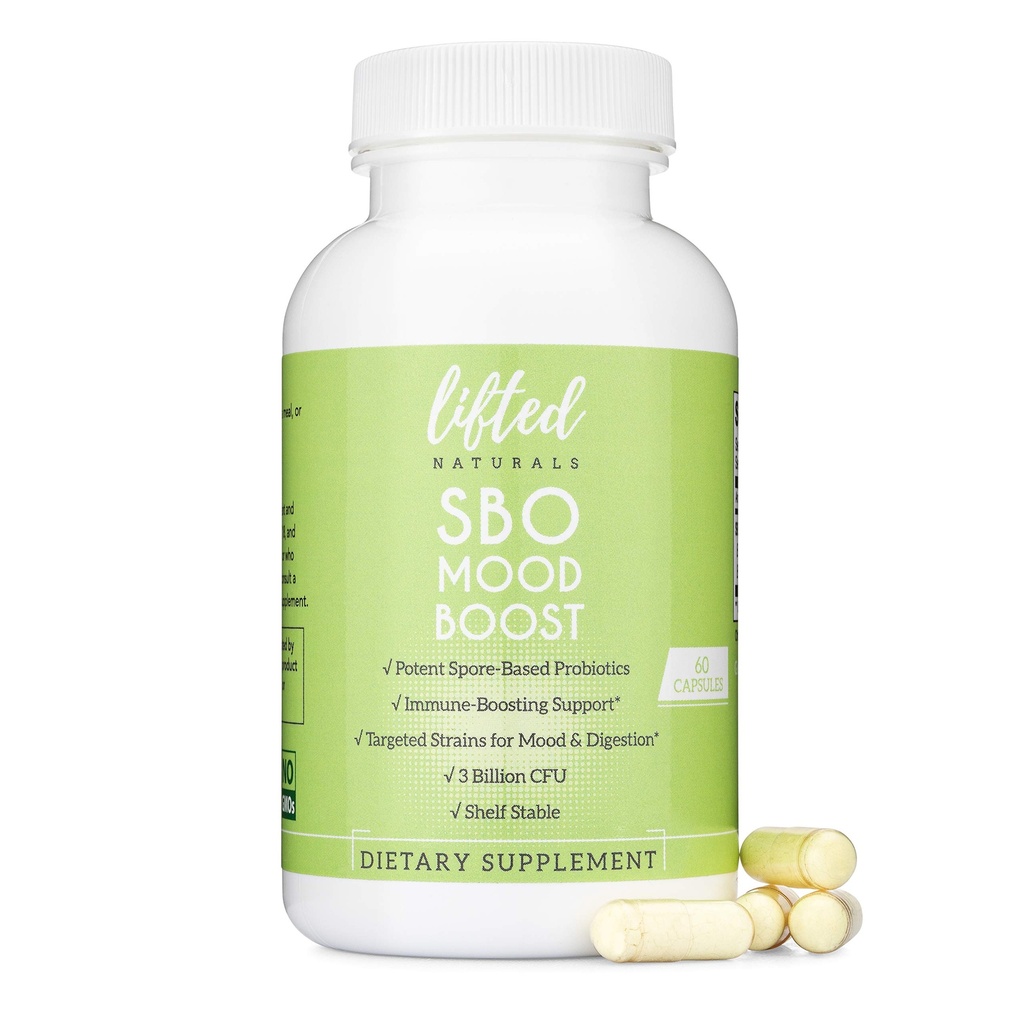 Nosto Naturals Spore Based Probiotics - SBO Mood Boost - Spore/Soil-Based - Digestion & Natural Mood Support - Histamine-free - 60 päivän tarjonta, ei-GMO, Dairy-free, Gluteeniton, Vegaani
