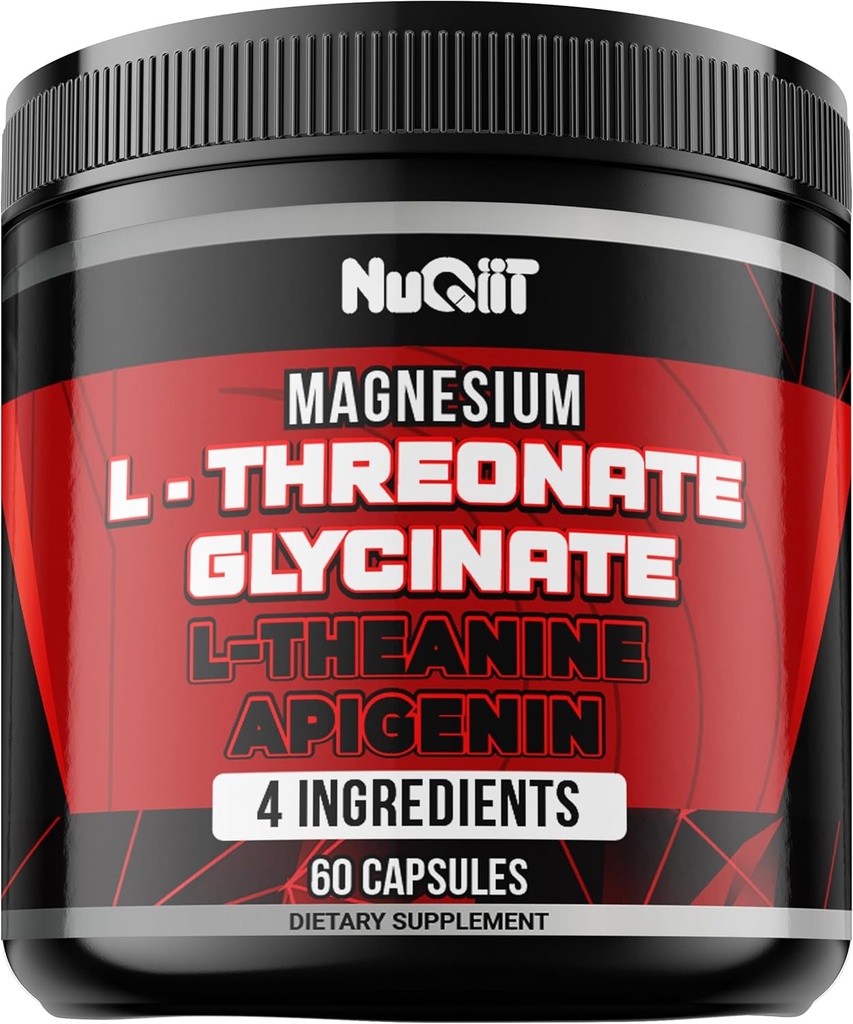 60 kapslar - Magnesium L-Threonate Capsules 500mg Magnesium Glycinate 500mg L-Theanine 200mg & Apigenin 50mg - Imponerande fördelar för stöd positivt humör, immunsystem, hjärnhälsa och fokus