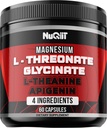 60 kapslar - Magnesium L-Threonate Capsules 500mg Magnesium Glycinate 500mg L-Theanine 200mg & Apigenin 50mg - Imponerande fördelar för stöd positivt humör, immunsystem, hjärnhälsa och fokus
