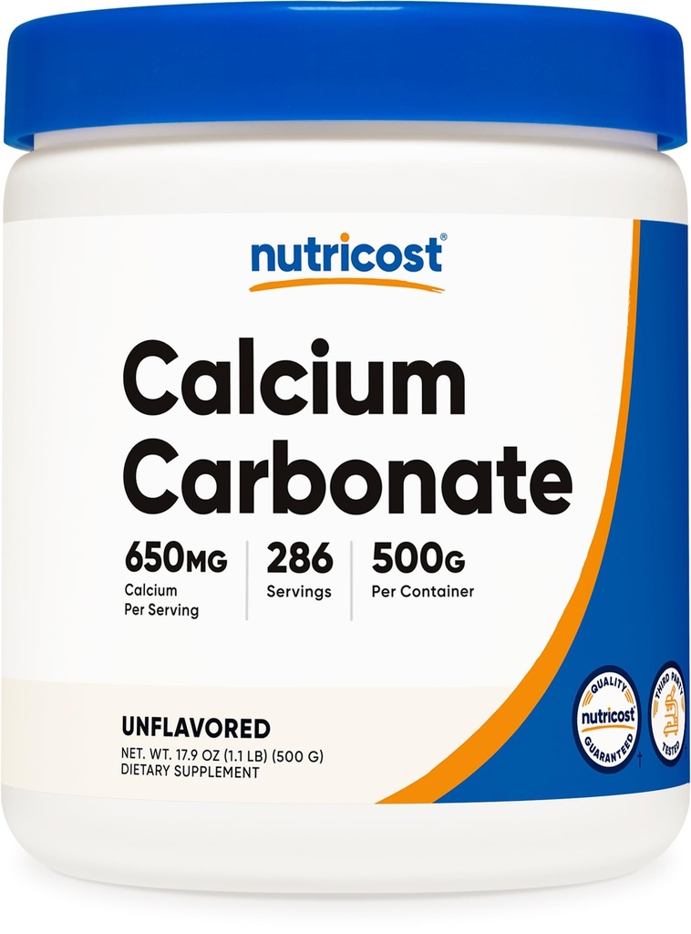 Nutricost Kalsiumkarbonaattijauhe 500 grammaa