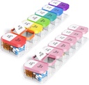 Odaro Erittäin suuri viikoittain pilleri Järjestäjä, XL Pill Box 7 Day AM PM, Jumbo Medicine Organizer 2 Kertaa A Day Hold Daily Medicine, Vitamiinit, ja lisäravinteet, Sateenkaari & vaaleanpunainen / valkoinen (Set of Two)