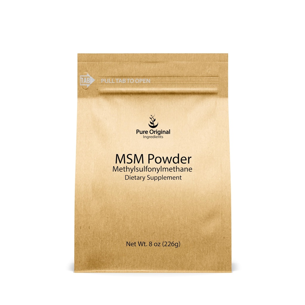 Puhdistusaineet Metyylisulfonyylimetaani (8 oz) MSM, luonnon rikki, ravintolisä