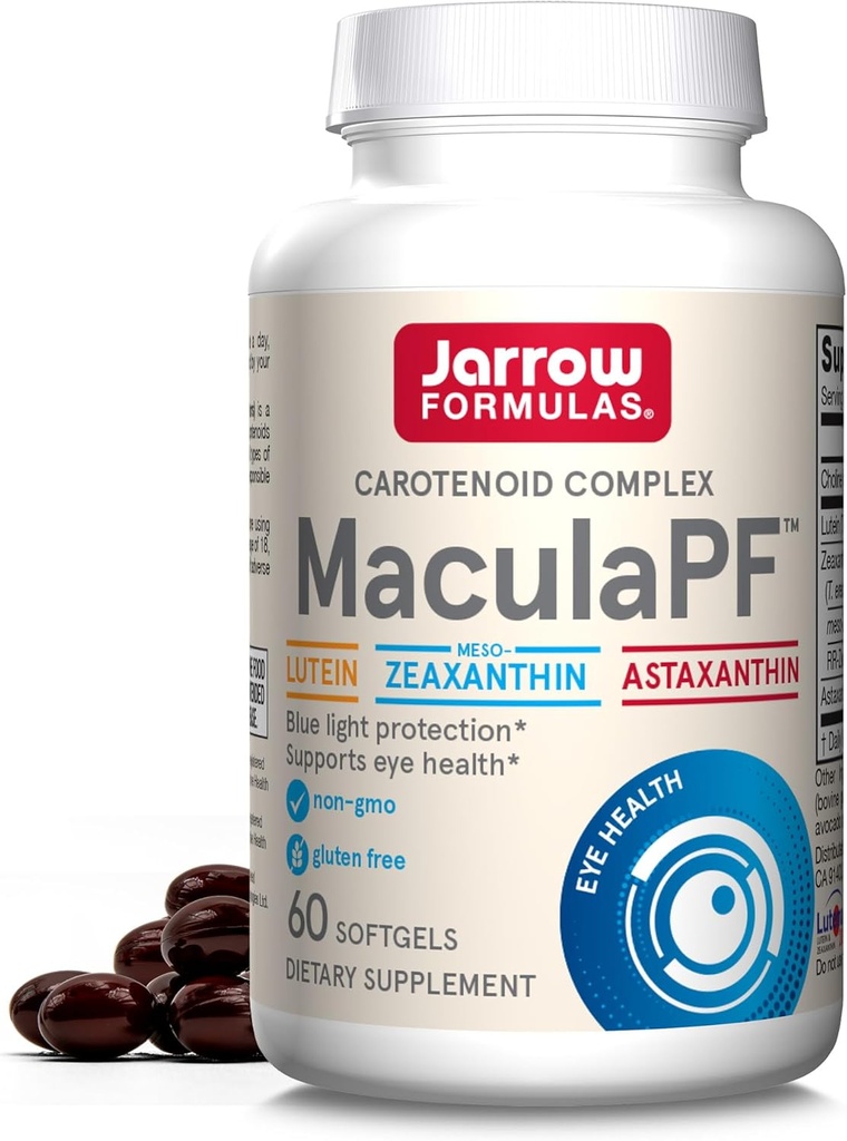 Jarow Formulas® MaculaPF Carotenoid Complex, ravintolisä, tukee silmien terveyttä, 60 Softgels, jopa 60 päivän tarjonta