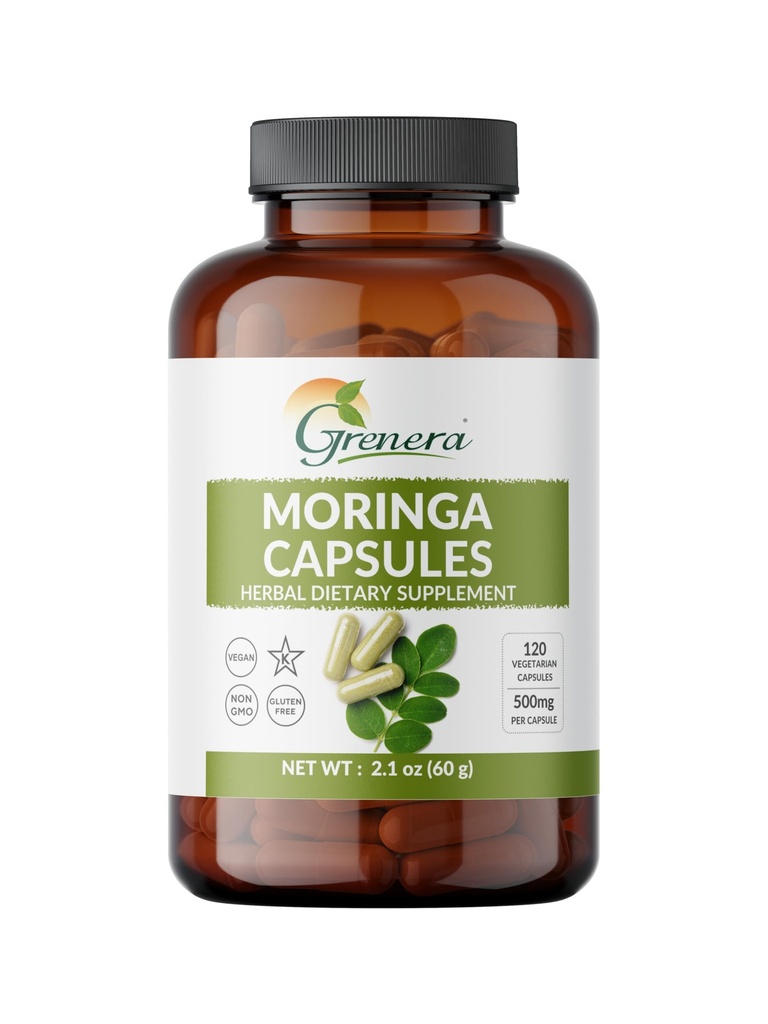 Organic Moringa kapselit ... 120 Count ... Pure Moringa Oleifera Leaf Powder Pillerit...