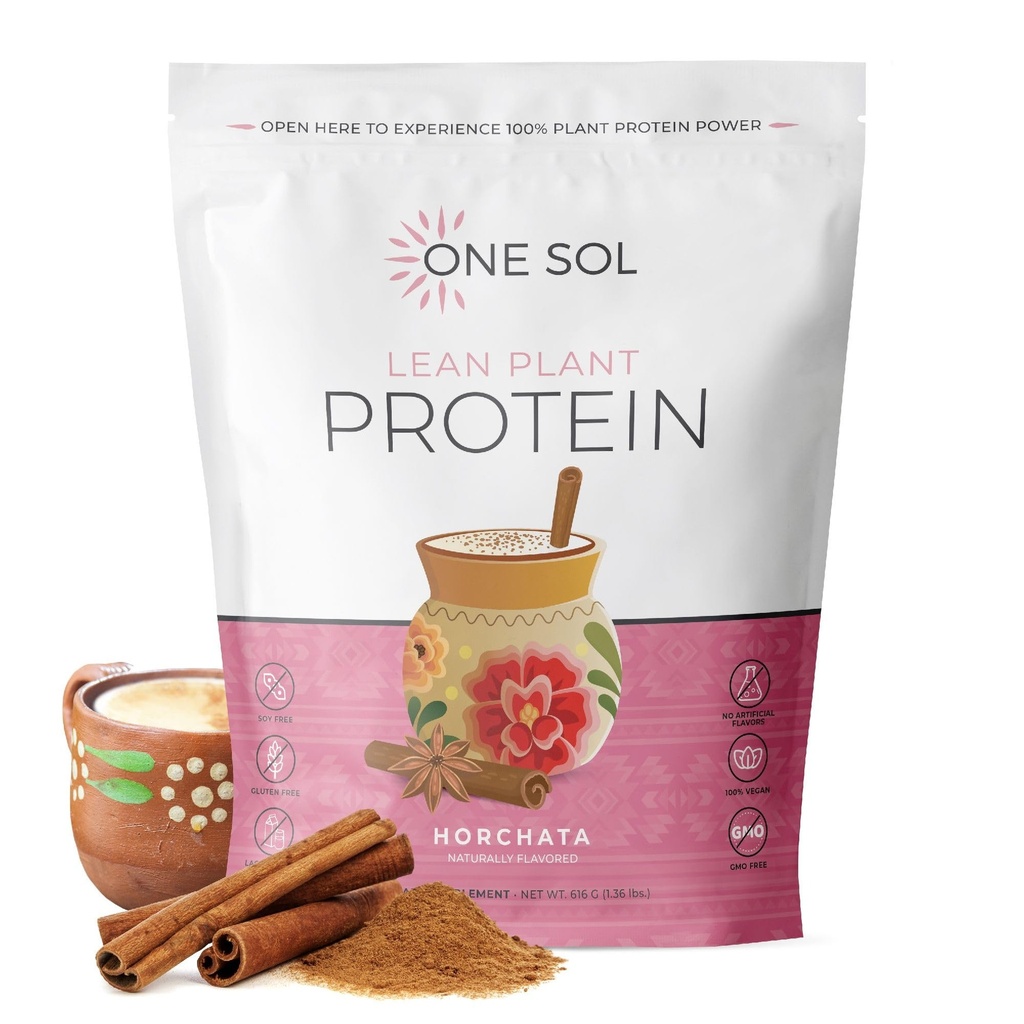 En Sol Lean Plant-Based Protein Powder, Pea & Brown Rice Protein, Low Carb, Vegan Friendly - Gluten, Lactose & Soy Free - No Added Sugar, Non-GMO, Clean Nutrition, No Bloating (Horchata)