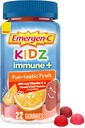 Emergen- C Kidz Immuuni+ Immuunituki Ruokavalion lisäravinteet, Maustetut Gummies kanssa C-vitamiinia, B-vitamiinia ja D-vitamiinia immuunitukea, Fun-Tastic Fruit Flavored Gummies - 22 Count