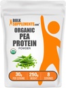 BulkSupplements.com Organic Pea Protein Powder - Kasvipohjainen & Vegan Protein Powder - makuamaton & Gluteeniton, 30g per tarjoilu, 250g (8.8 oz) (Pakkaus 1)