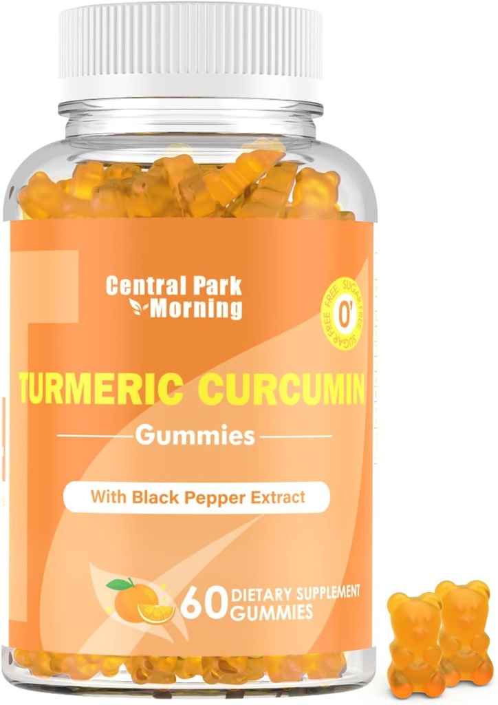 Kurkuma Curcumin Gummies, Extra Strength Yhteinen tuki Gumies kanssa Turmeric Curcumin, Vegan ei-GMO, Ravintolisä, 60 Count