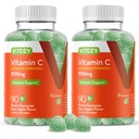 Viteey Pureskeltava C-vitamiini Gummies aikuisille - 1050 mg Maximum Strength Immune Support Supplement - Vegan, Gluteeniton - 180