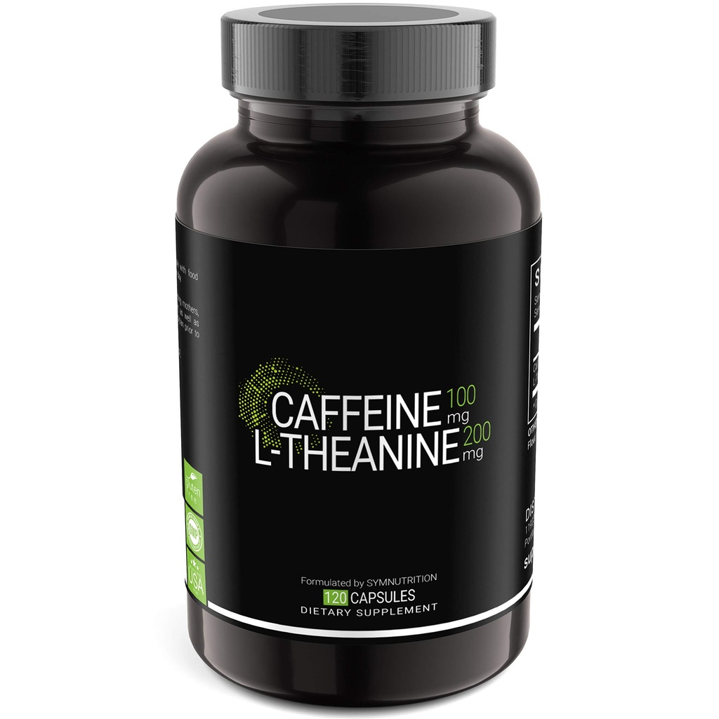 SYMNUTRITION kofeiini 100mg, L-Theaniini 200mg ... 120 Count (V-Capsules) / 120 Servings: valmistettu cGMP-Rekisteröidyssä laitoksessa Yhdysvalloissa; Vegan & Gluteeniton