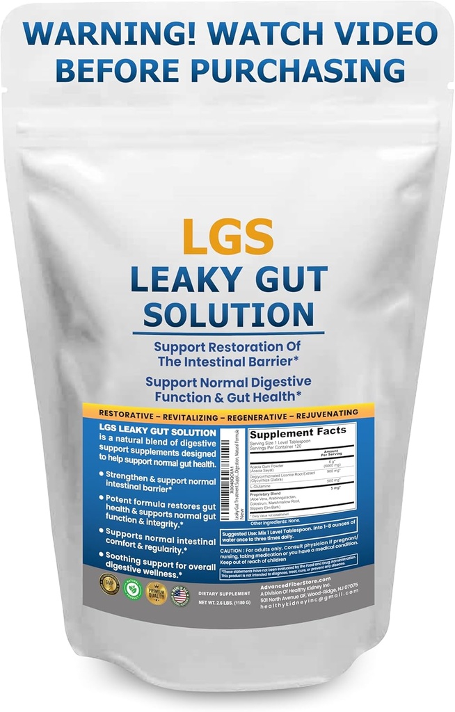 Vuotava Gut Repair w/L Glutamiini & Prebiootit- Gut Palauta, Vuotava Gut Health Powder- Vuotava Gut Repair Lisäravinteet IBS, Ruoansulatus ja Gut Lining Tuki Sisältää Guthealth Assist Book