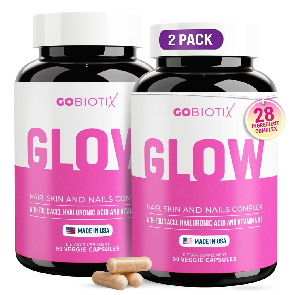 GOBIOTIX hiukset iho ja kynnet vitamiini täydentää - 10000 mcg Biotin pillereitä hyaluronihappoa, folaattia, rautaa, magnesiumia ja sinkkiä - Kollageeni tuotanto, hiusten kasvu - 60 tarjoilua