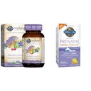 Garden of Life Women's Prenatal Multivitamin med vitamin D3, B6, B12, C & Iron & Minami Natural Prenatal DHA Omega 3 Fish Oil Supplement Softgels, Lemon, 30 Count