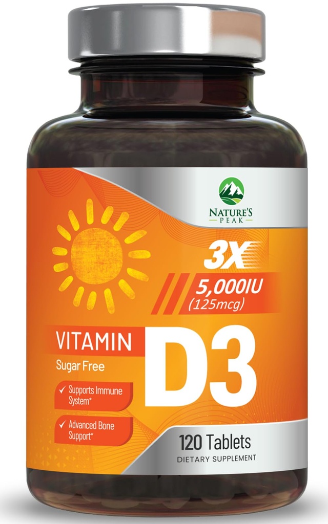 D3-vitamiini 55000iu (125 mcg) Immuunin terveystuki - korkea teho D-vitamiinin ravintolisä luun, hampaiden, lihasten - luonnon VIT D, Vegan, Gluteeniton, Vadelma maku - 120 purutablettia