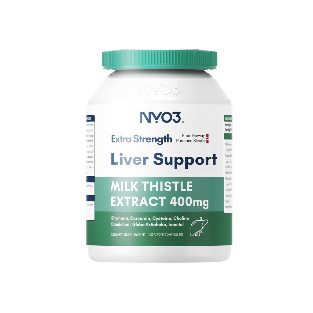 NYO3 28000mg Maito Thistle 70:1 Pura 400 mg Curcumin & Artisoke, 83% Silymarin, 60 päivän toimitus, kasviperäisten täydentää maksan Cleanse Detox & Repair, antioksidantti tuki, ei-GMO