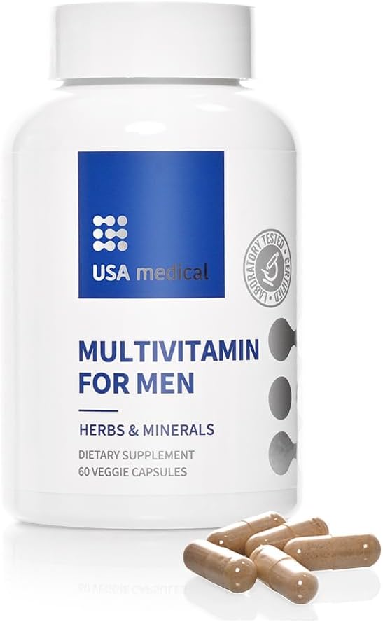 Miehet - monivitamiinikapselit - Täydellinen vitamiini & Mineraali täydentää päivittäin miesten terveys Saw Palmetto, lykopeeni, ja Sinkki - Eturauhasen terveys, energia, ja uni 60 kapselia
