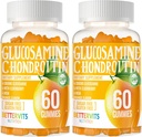 Glukosamiini Chondroitin Gummies MSM & Elderberry Extra Strength - Joint Support, antioksidantti Immuuneja täydentää aikuisille, miehet & naiset120 Orange Gummies