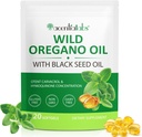 Oil of Oregano Softgels, 120 Kreivi Oregano Oil Supplement Kapselit, Oregano Oil Kapselit, 165 mg Carvacrol, 2 in 1 6000mg Oil of Oregano musta siemenöljy 200mg
