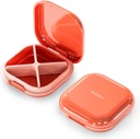 Pieni pilleri tapauksessa, matka pilleri laatikko, Kannettava pilleri Organizer, pilleri säiliö tasku 4 Osastot, Daily Compact Travel Medicine Holder for Vitamiineja Lääkkeet (Pink)