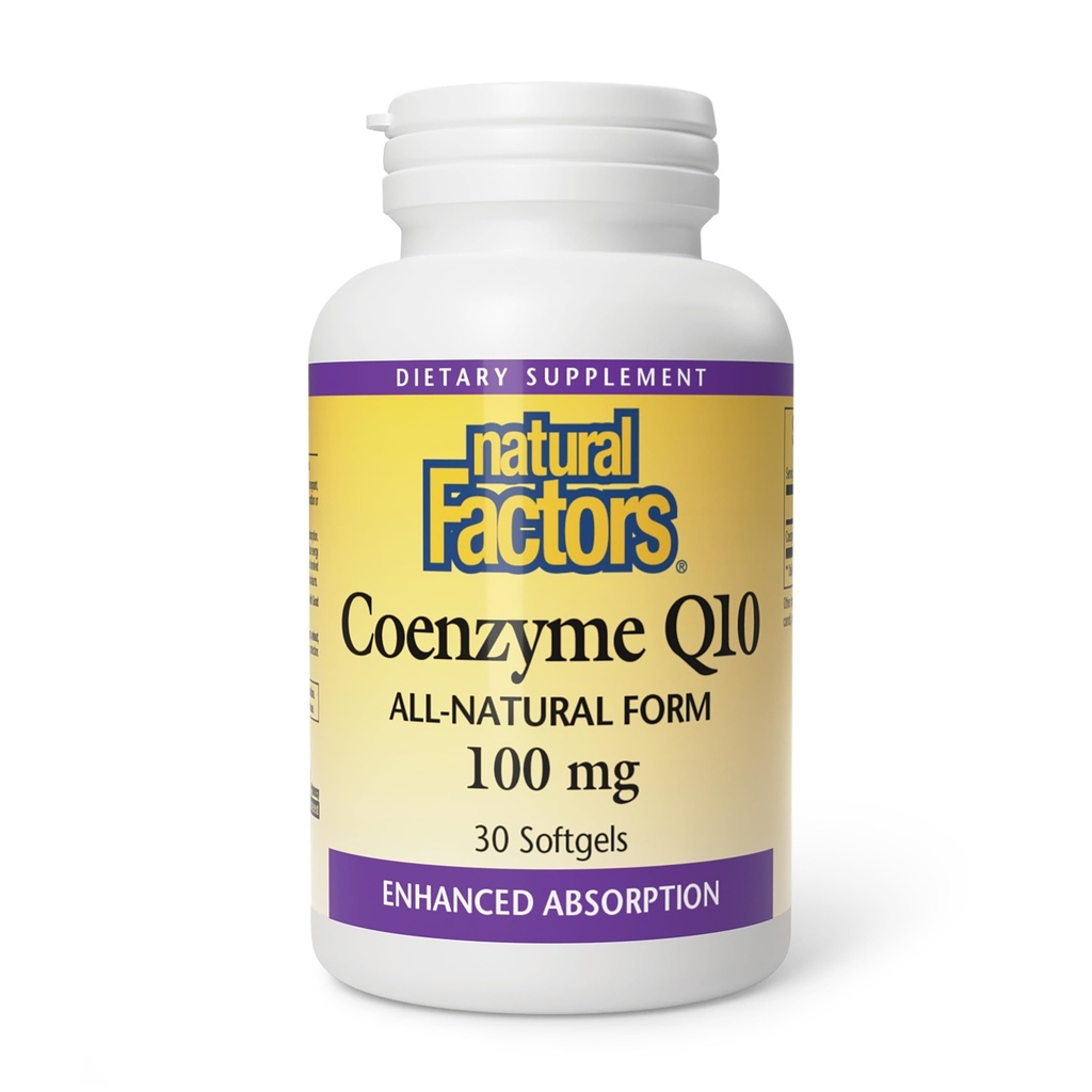 Natural Factors Coenzyme Q10 - Antioksidantti Tuki täydentää Sellular Energy Production - Parempi imeytyminen Aids Terve sydän toiminta - 100 mg, 60 Softgels (60 Servings)