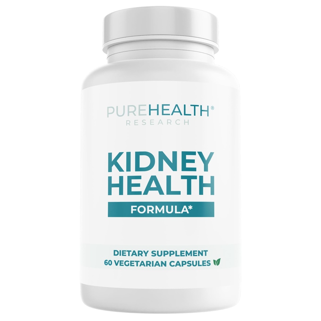 PUREHEALTH RESEARCH Kidney Health Formula - Fullständig njurrengöringslösning från effektiv njurstensupplösning med Chanca Piedra Stone Breaker för Ultimate Kidney Support - 1 flaska