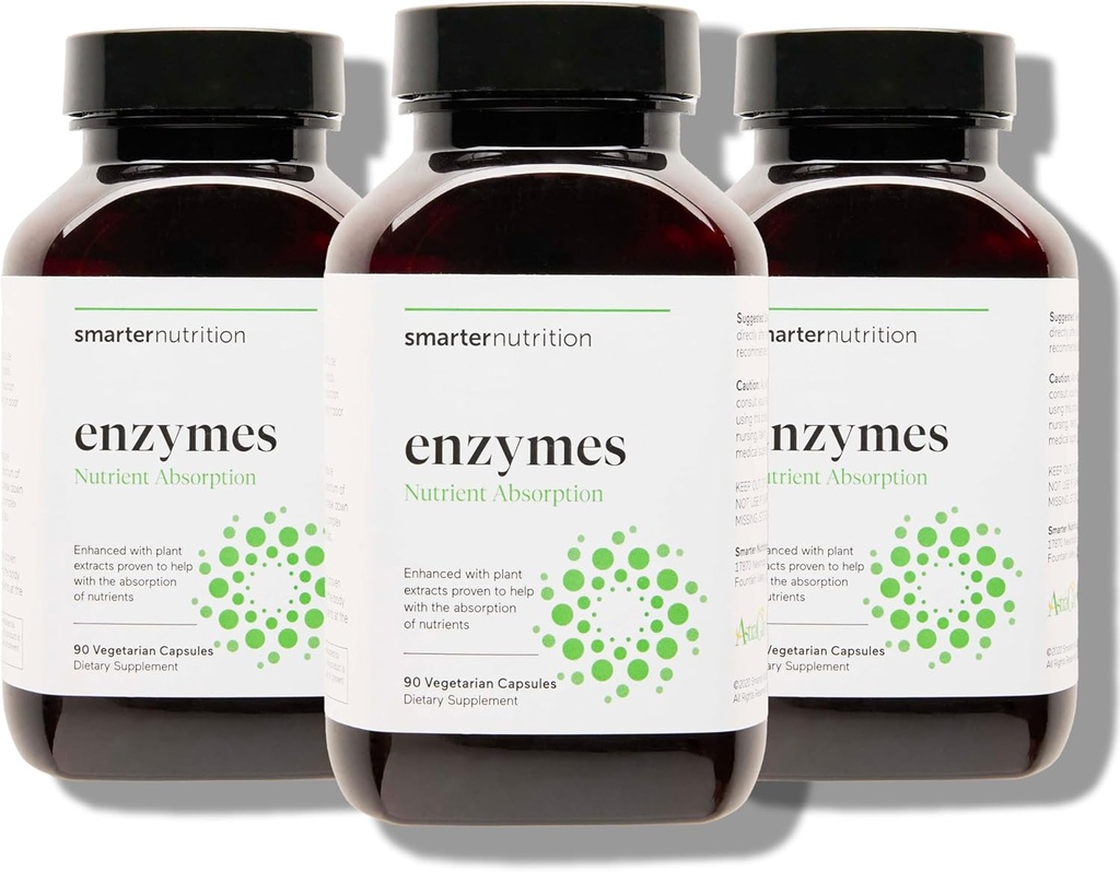 Smartare näring Vegan Digestive Enzymes - Digestion Bloating & Gut Health Support med 16 multienzymer för näringsabsorption och måltidskomfort för både män och kvinnor - 270 greve[90-dagars leverans]