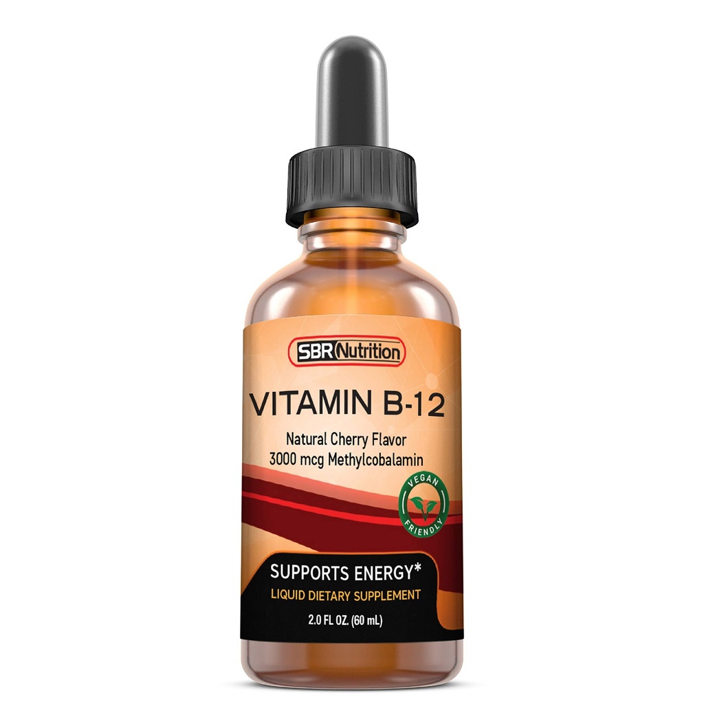 B12-vitamiini Sublingual Liquid Drops - Methylcobalamin, VIT B 12 tukee energiaa, Max Imeytyminen, 3000 mcg per Serving, 60 Servings, ei-GMO, Vegaani ystävällinen, valmistettu Yhdysvalloissa