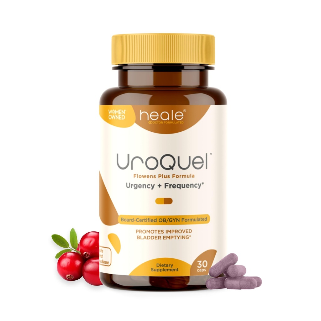 UroQuel - Luonnollinen rakko Control Karpalo täydentää - Vähentää Kylpyhuone Kiireellisyys, Taajuus, Inkontinenssi, Flowens - OBGYN Formulated - Karpalo pillereitä naisille ja miehille - Heale - 30 kapselia