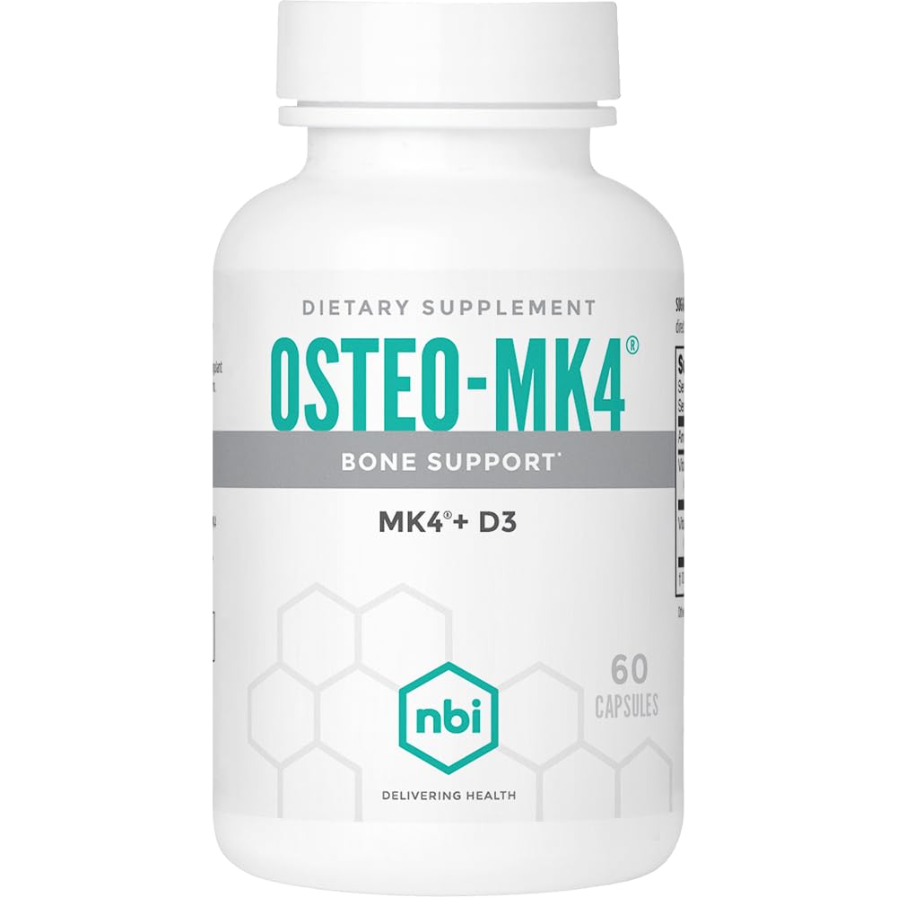 NBI Osteo-MK4 Bone Support ... D-vitamiini & K Complex... 45 mg K2-vitamiini (MK4) vahvalle luunterveydelle ja -toiminnolle 60ct kasviskapselit