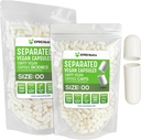 XPRS Nutra Vegan Koko 00 Erilliset kapselit - 1000 Count Premium Tyhjät kapselit Erotettu laukkuihin - 00 Pillerit Tyhjä DIY täydennysosa täyte (valkoinen)