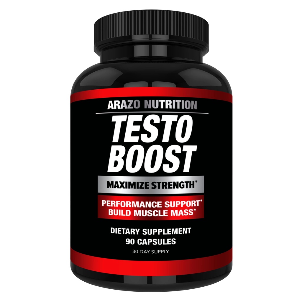 Arazo Nutrition TestoBoost Test Booster täydentää - Potent & Natural kasviperäisten pillereitä - Boost lihasten kasvua - Tribulus, Epimedium, Hawthorn, Sinkki, Minerals