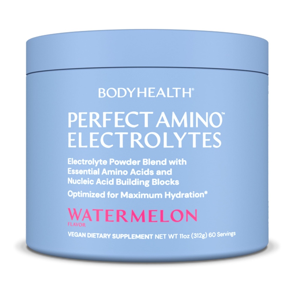 BodyHealth PerfectAmino Electrolytes Powder No Sugar, Keto Sugar Free Fasting Electrolytes Drink Mix, Hydration Powder med spårmineraler - Vattenmelon - 60 portioner