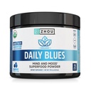 Zhou Daily Blues - Blue Spirulina Powder Organic, Blue Algae Energy Superfood Superfood täydentää Smoothie, Vegan Drink Mix - Mustikka maku, 4.22 oz (25 tarjoilua)