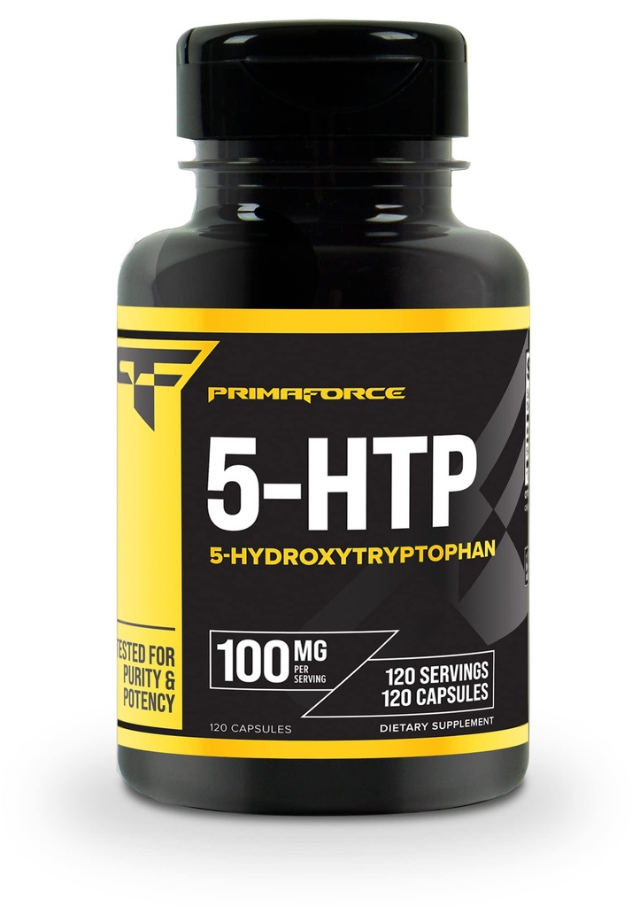 Primaforce 5- HTP 100mg Supplement, 120 kapselia, 100 mg per Serving, 5-Hydroksitryptofaani