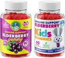 DR. MORITZ Elderberry Gummies for Kids and Family- Immuunijärjestelmä Booster and Health Support with Black Sambucus Elderberrys Extract - Vitamiini ja Sinkki Herbal Immuniteetti Boost täydentää lapsille