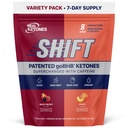 Real Ketones BHB Exogenic Ketones Drink Mix Packets Keto Electrolytes Powder Packets Ei sokeria 4 Main Fasting Electrolytes Plus Hydrating Patentoitu Keto BHB - 7 Count Peach, Mixed Berry