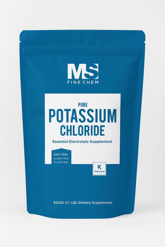Kaliumkloridi Powder - 500 g - 1,1 lb - Kalium Supplement Powder, Kaliumkloridi Suola Varaosa, Kaliumsuola - Gluteeniton, 200 mg per tarjoilu