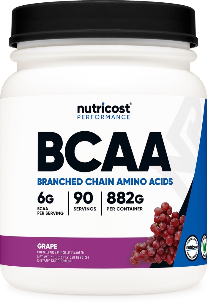 Nutricost BCAA Powder (Grape, 90 Servings) - Optimaalinen 2:1:1 suhde, kasvissyöjä, ei-GMO