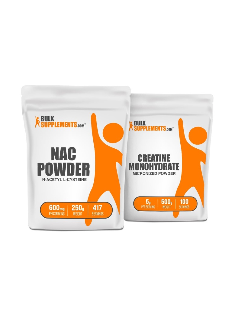 BulkSuplements NAC (N-Asetyl L-Cysteine) 250g + Creatiini 500g Bundle