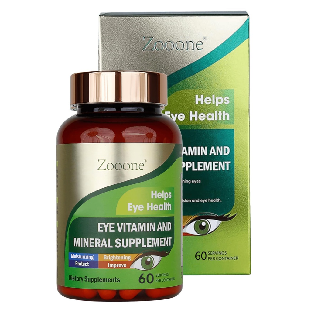 zoooni - 60 kpl Luteiinisilmävitamiinien lisäravinteet Macular Health & Dry Eye Support, sisältää luteiinia, sinkkiä, C/E-vitamiinia ja zeaksantiinia