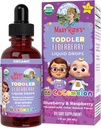 MaryRuth Organics Cocomelon Toddler Elderberry Syrup, USDA Organic Elderberry, Sugar Free Kids Immuuni Support Supplement for Ages 1-3 Years, Clean Label Project Varmistettu®, Vegan, Gluteeniton, 1 Fl Oz