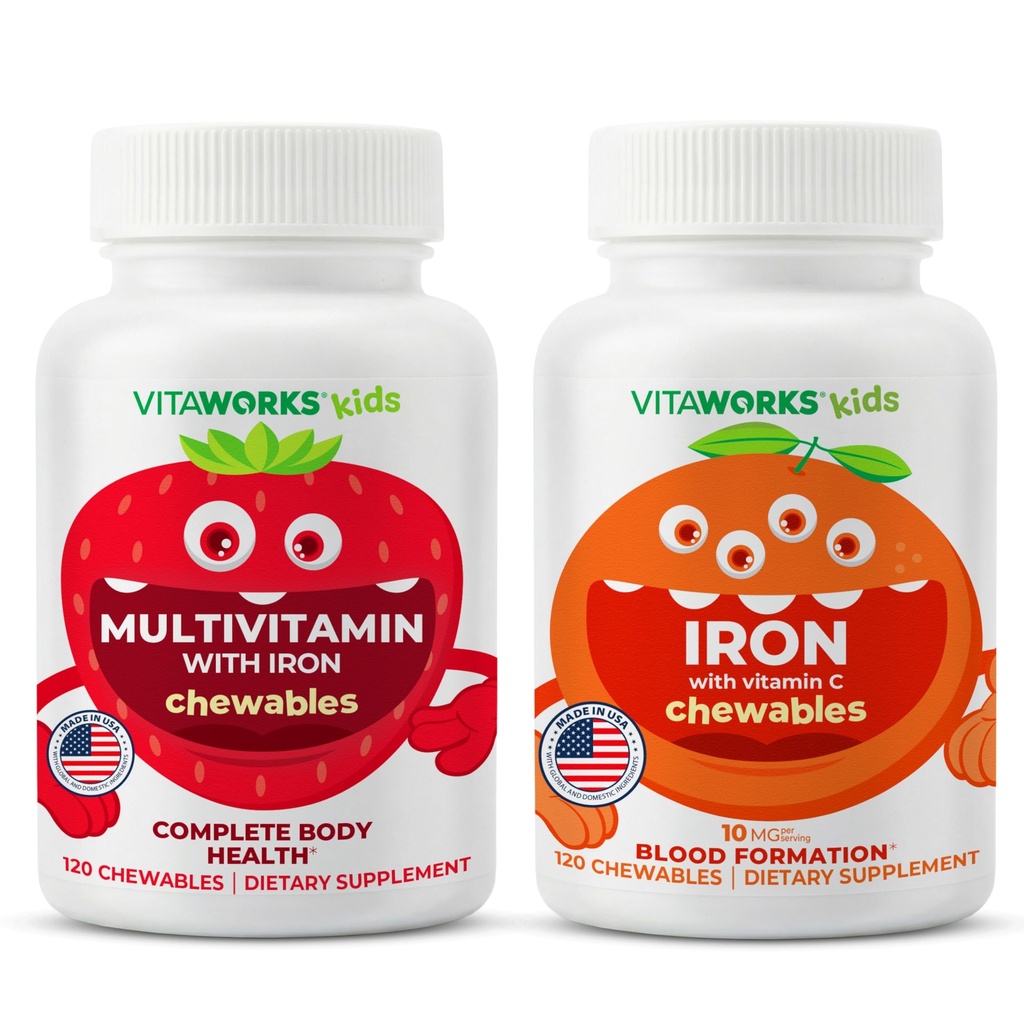 Lapset Monivitamiini purutabletti + rauta 10 mg + C-vitamiini purutabletti